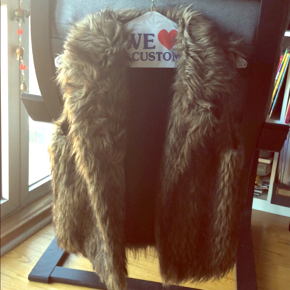 Faux fur brown vest